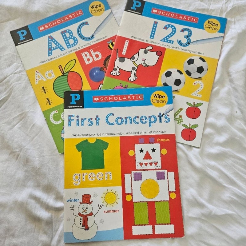 Scholastic 123, ABC, First Concepts, Alphabet, Counting, and Spelling