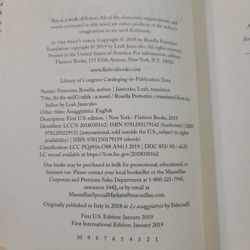 At the Wolf's Table (2019 First Edition)