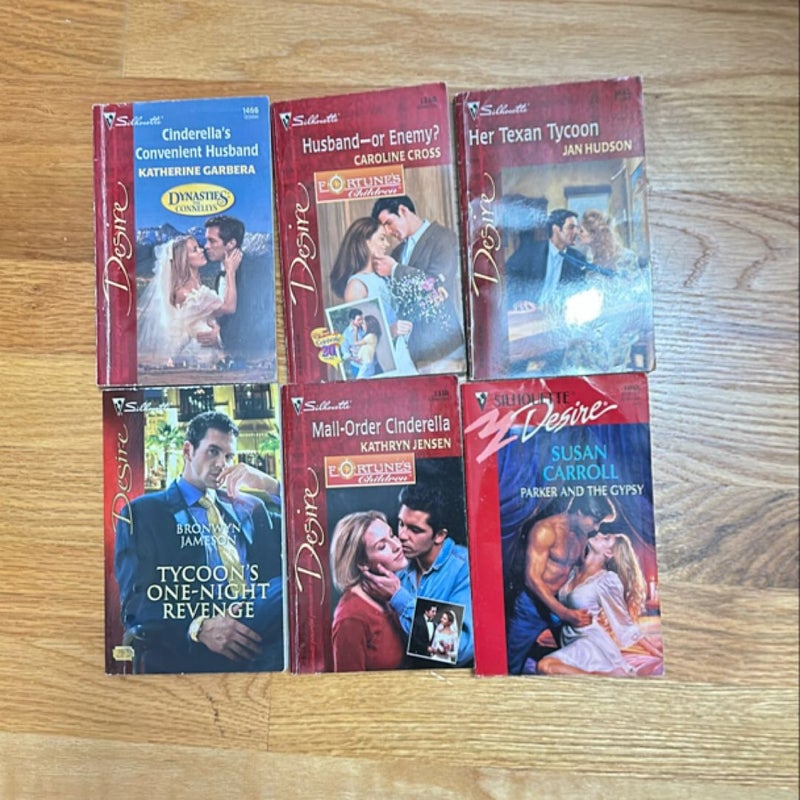 Lot of  6 paperback Silhouette Desire Romance Books 