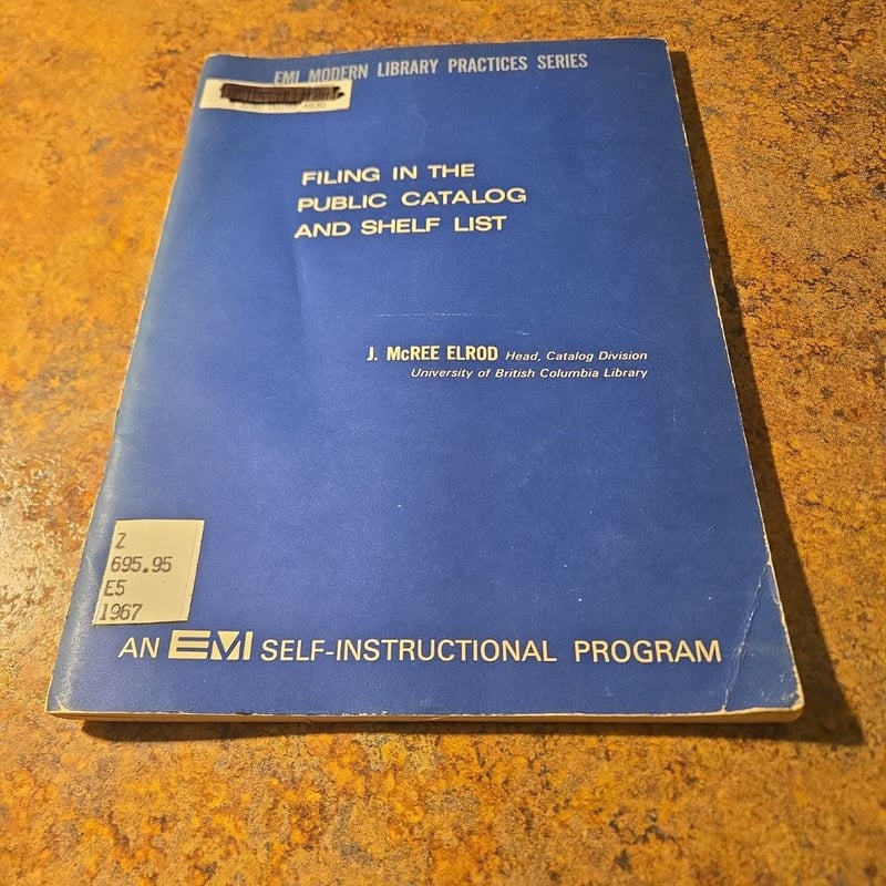 Filing in the Public Catalog and Shelf List by J. McRee Elrod