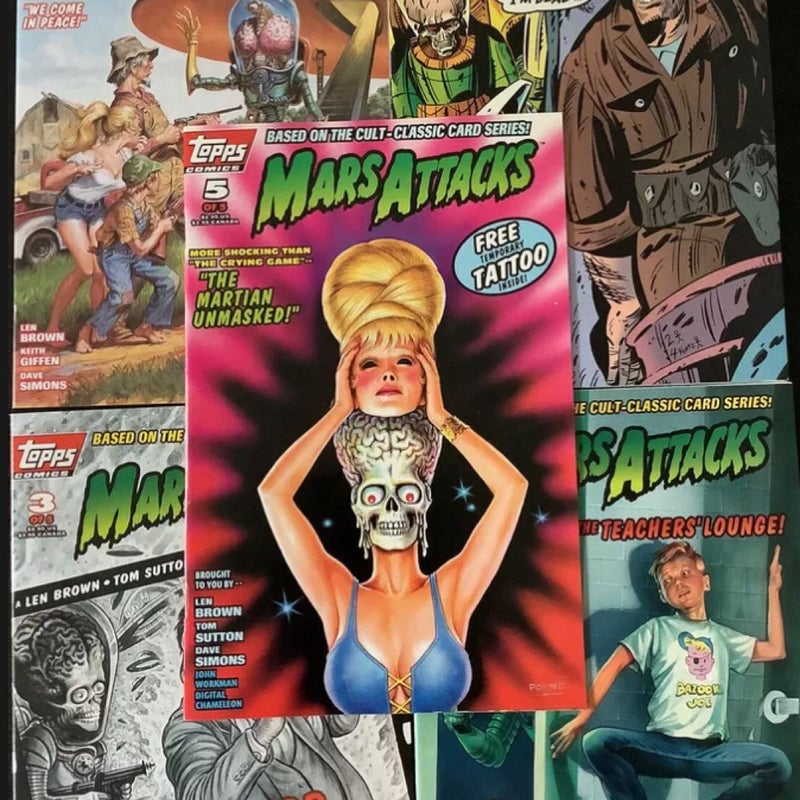 Topps Mars Attacks 5 Issue Comic Lot Special