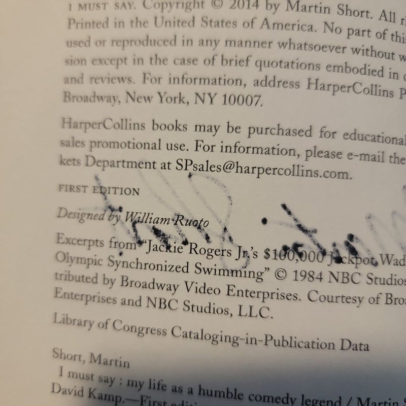 I Must Say (Autographed) (First Edition)