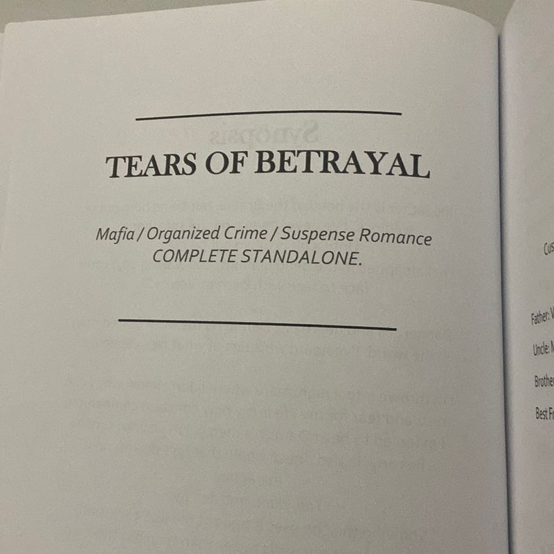 Tears of Betrayal: A Mafia Romance (The saints series) 