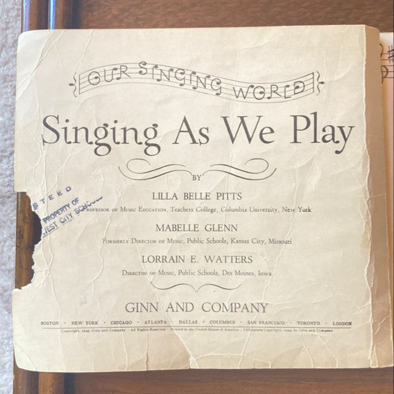 Singing as we Play