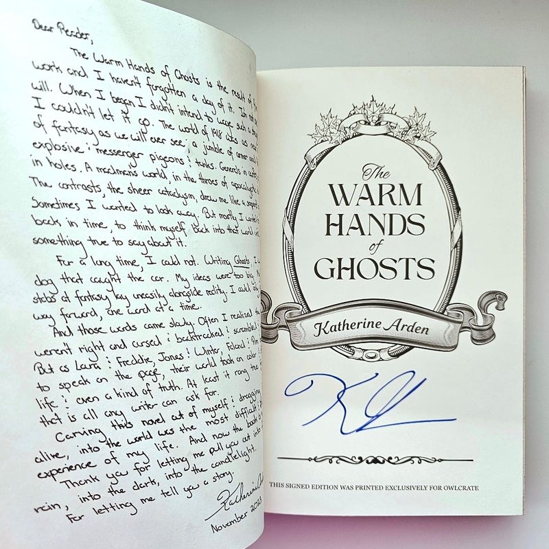 The Warm Hands Of Ghosts SIGNED by Katherine Arden Owlcrate Special Edition NEW