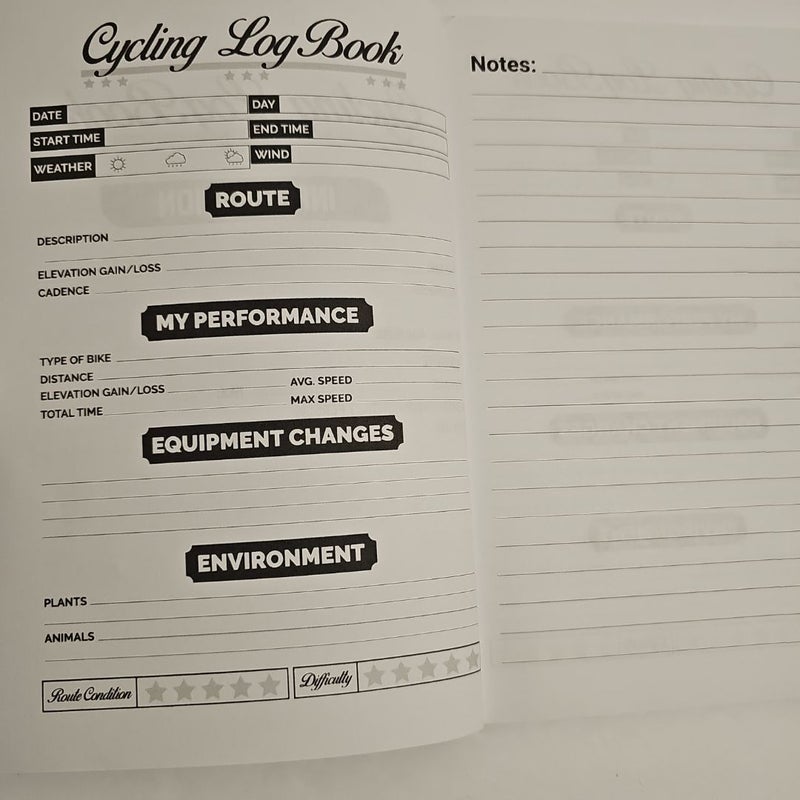 Cycling Log Book