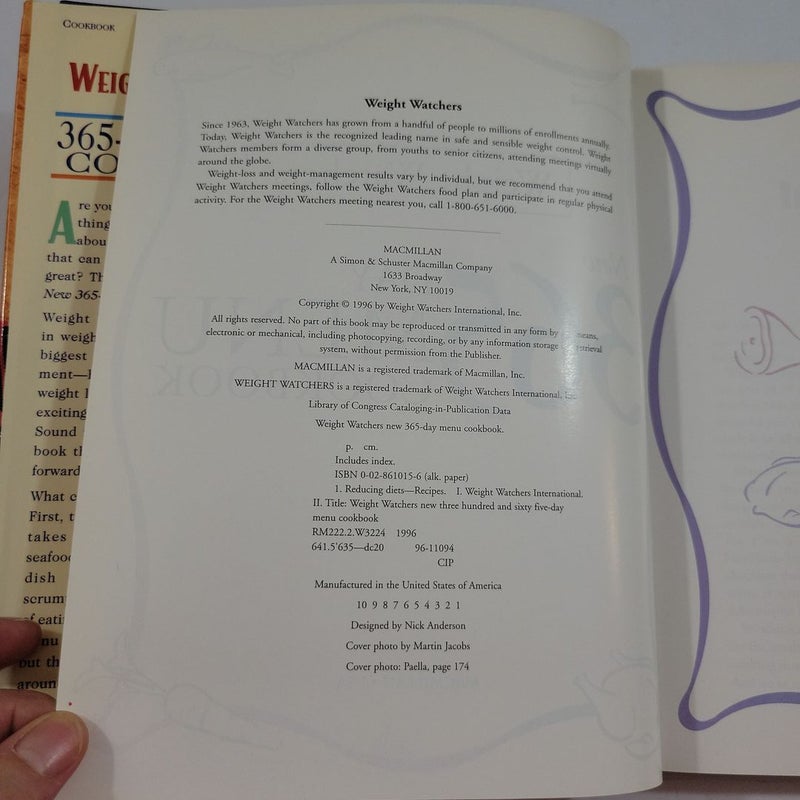 Weight Watchers New 365-Day Menu Cookbook