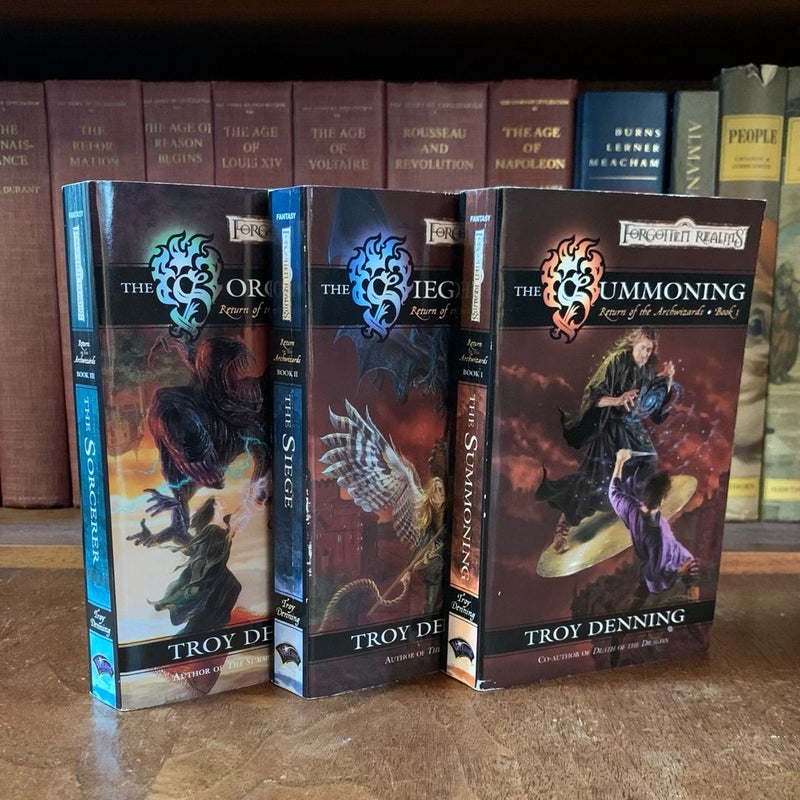 The Return of the Archwizards Trilogy: The Summoning, The Sorcerer, The Siege, All First Edition First Printing