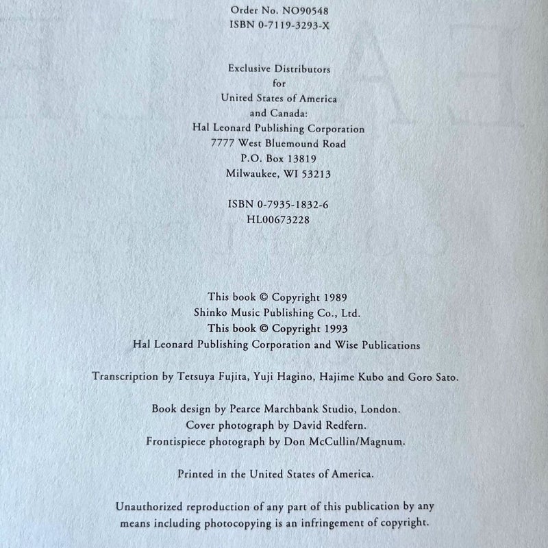 The Beatles Complete Scores of Music by Beatles, The