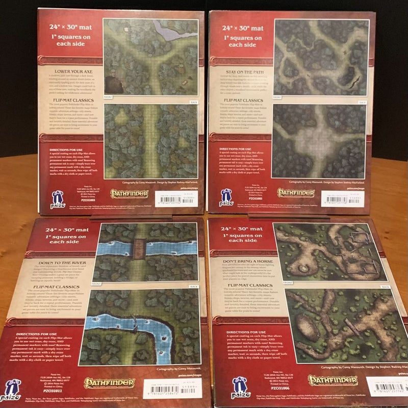 Pathfinder Flip-Mat Classics Lot: Woodlands, Forest, River Crossing, Swamp