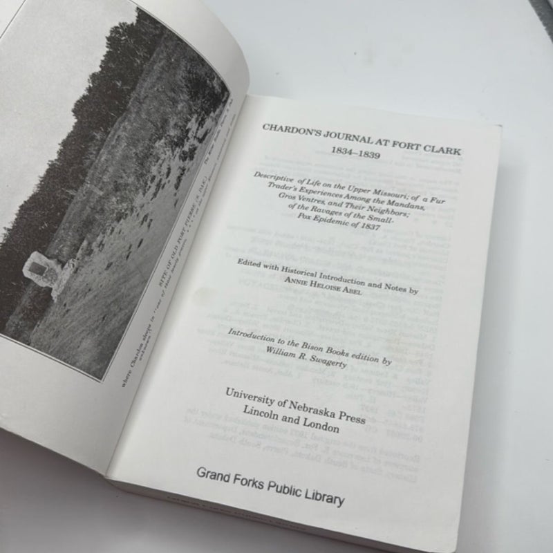 Chardon's Journal at Fort Clark, 1834-1839