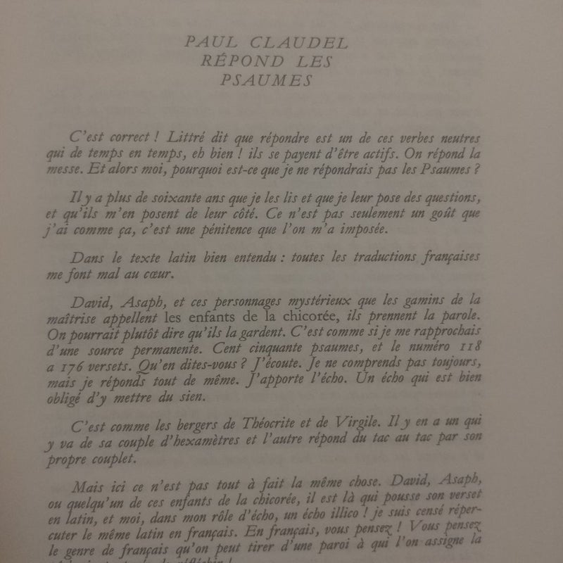 Paul Claudel répond les Psaumes