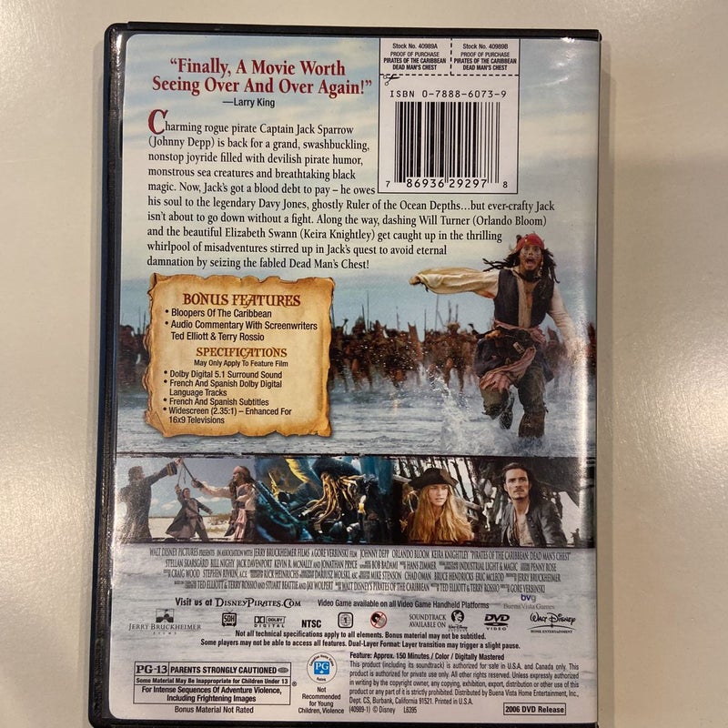 DVD Pirates of the Caribbean-Dead Man’s Chest