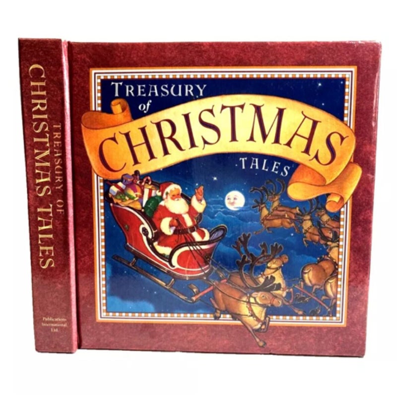 Vintage 1999 Treasury of Christmas Tales  Padded Hardcover,  Illus, Gilded Edges