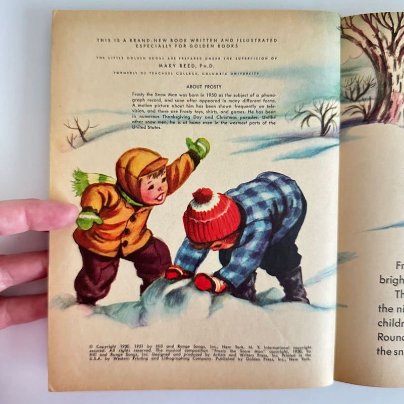 Vintage 1951 Frosty the Snow Man, Little Golden Book