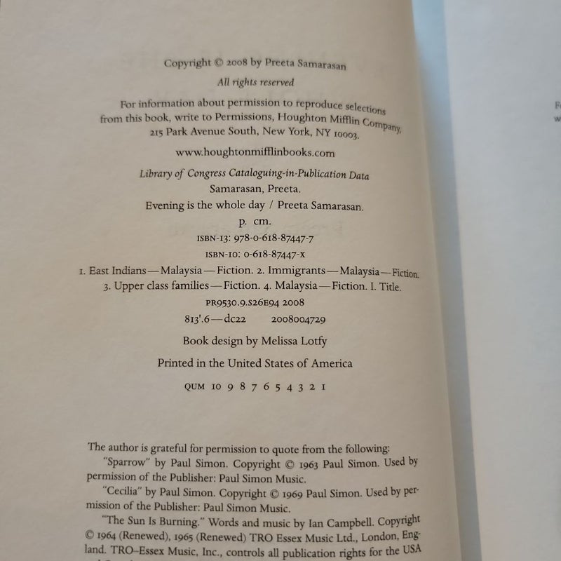 Evening is a Whole Day (2008 1st Printing/1st Edition)