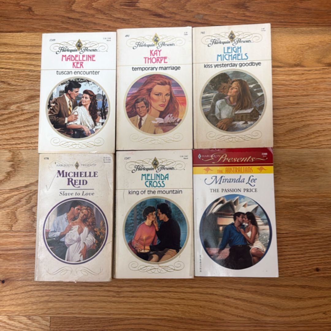 Lot of 6 paperback Harlequin Presents Romance Books