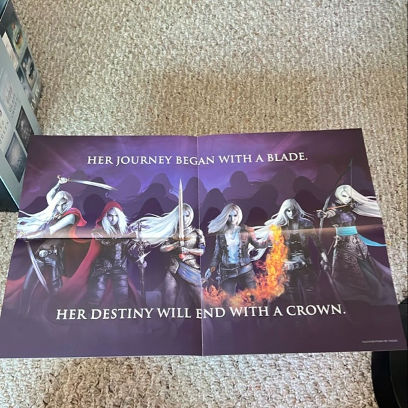 Throne of Glass Box Set OOP Hardcover W/POSTER