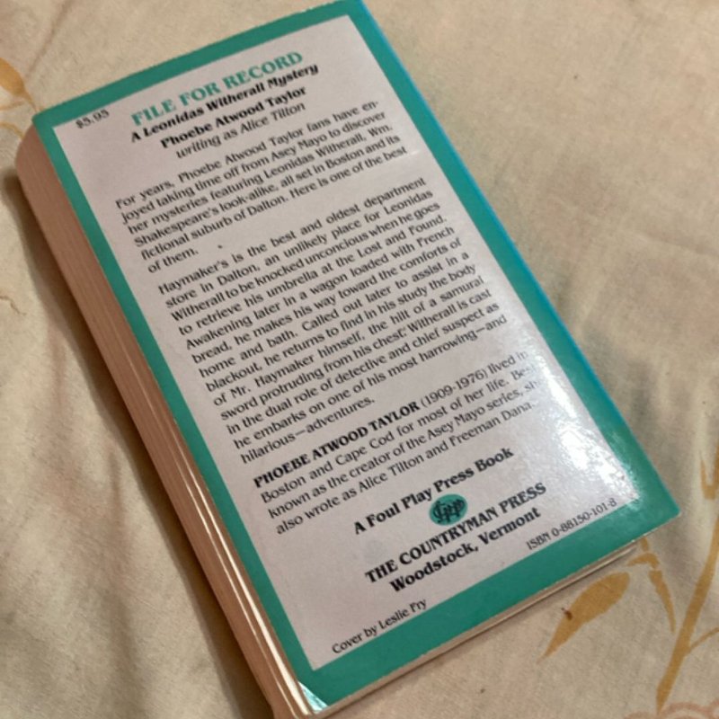 File for Record by Phoebe Atwood Taylor