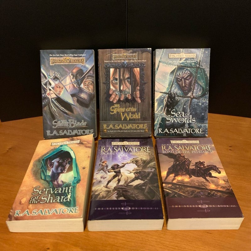 Forgotten Realms: Legend of Drizzt, 3 Complete Series: Legacy of the Drow, Paths of Darkness, Sellswords: The Legacy, Starless Night, Seige of Darkness, Passage to Dawn, The Silent Blade, The Spine of the World, Sea of Swords, Servant of the Shard, Promise of the Witch-King, Road of the Patriarch