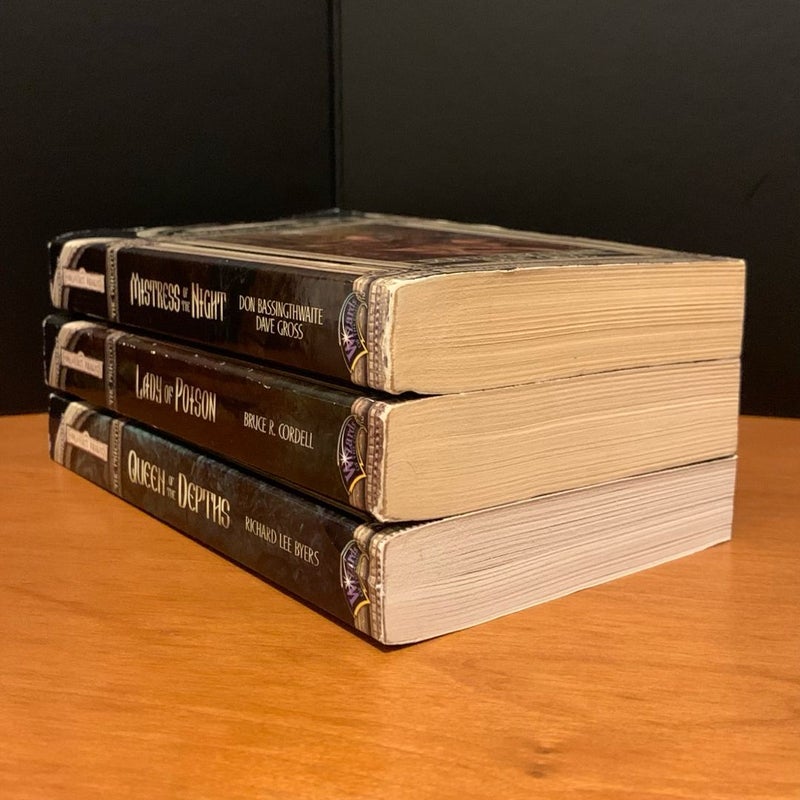 Forgotten Realms: Priests Series: Mistress of the Night, Lady of Poison, Queen of the Depths, All First Edition First Printing