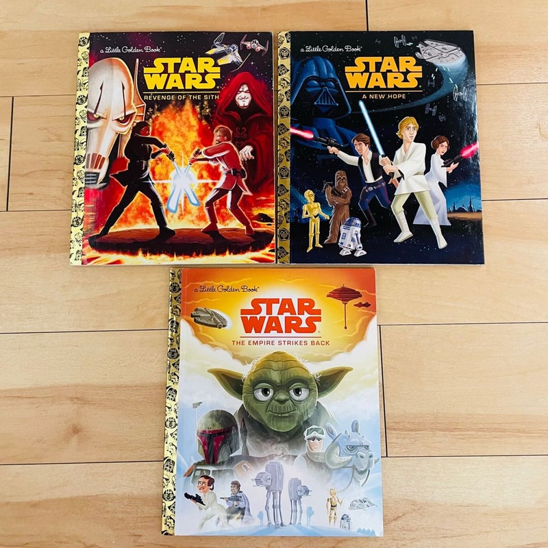 Little Golden Star Wars Bundle-Lot of 3; Revenge of the Sith, A New Hope, Empire Strikes Back 