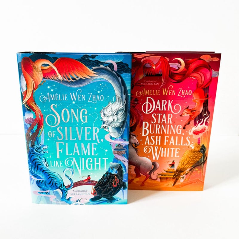 Song of Silver, Flame Like Night and Dark Star Burning, Ash Falls White (SIGNED Illumicrate Exclusive Editions)