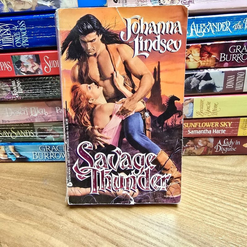 Savage Thunder 1st Edition - CLINCH COVER - Avon Historical Romance