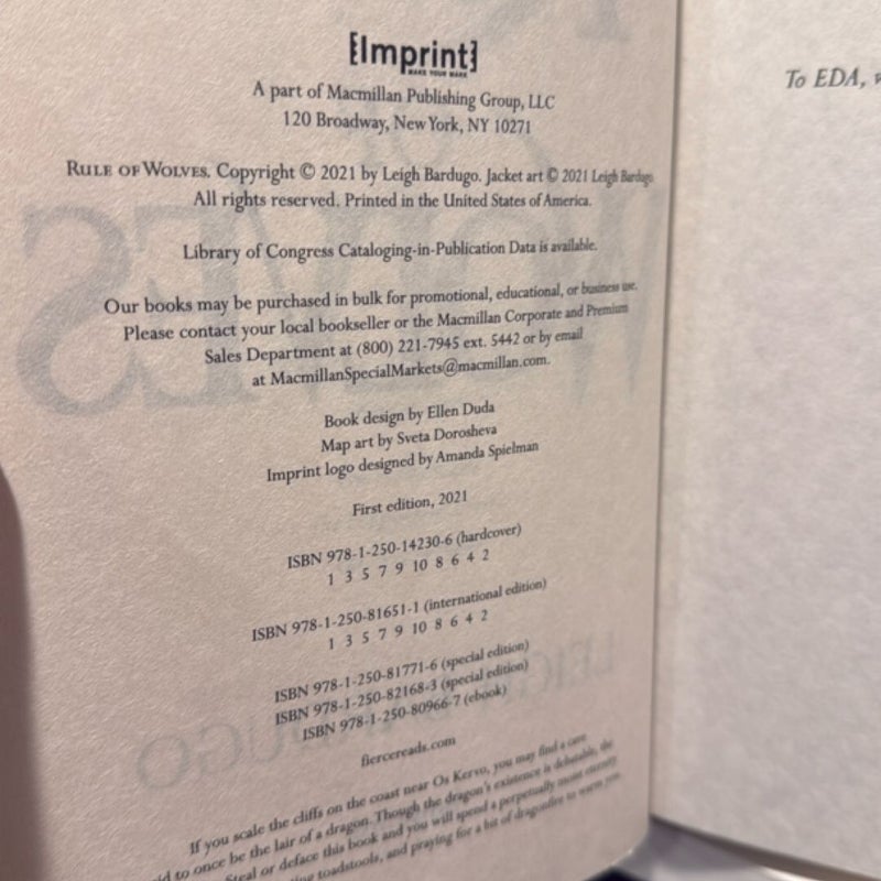 Rule of Wolves *SIGNED* First Edition