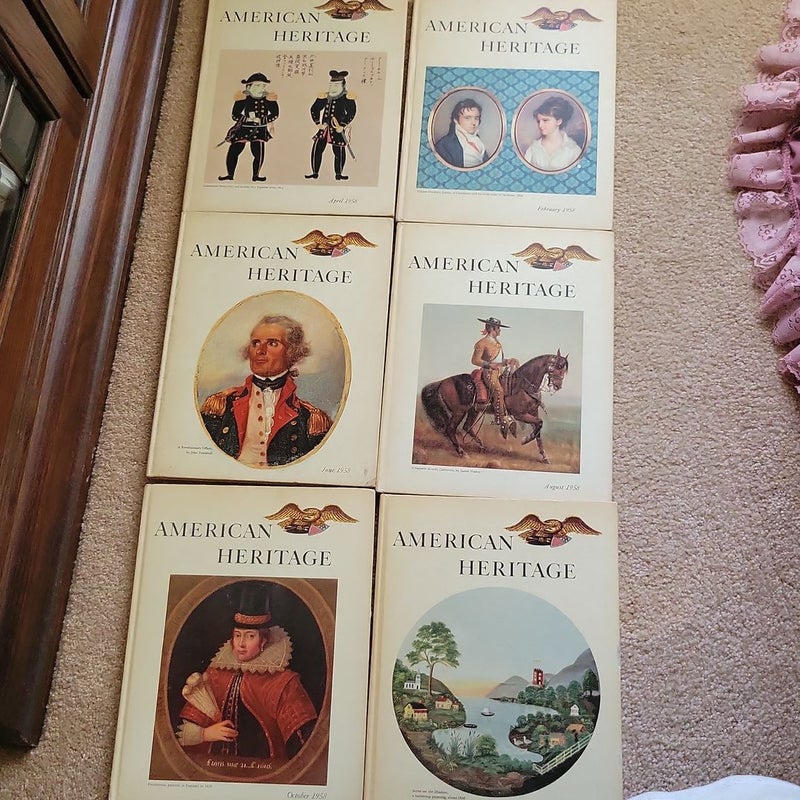 American Heritage Complete Set Volumes 1-6 Year 1958