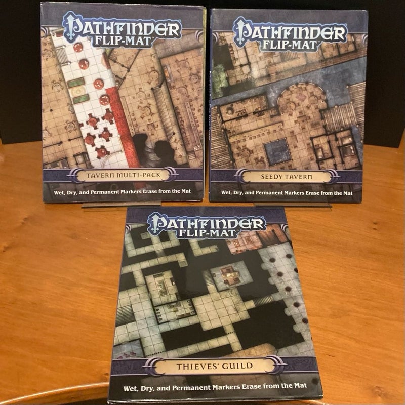 Pathfinder Flip-Mat Lot: Tavern Multi-Pack, Seedy Tavern, Thieves' Guild Open VG