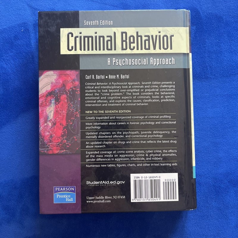 Criminal Behavior by Curt R. Bartol, Hardcover | Pangobooks
