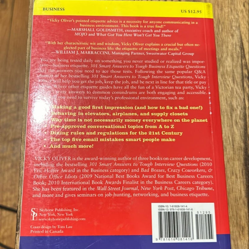 301 smart answers to tough business etiquette questions 