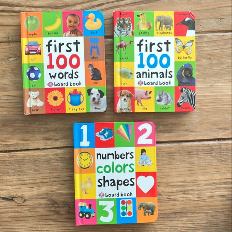 First 100 Board Book Box Set (3 Books)