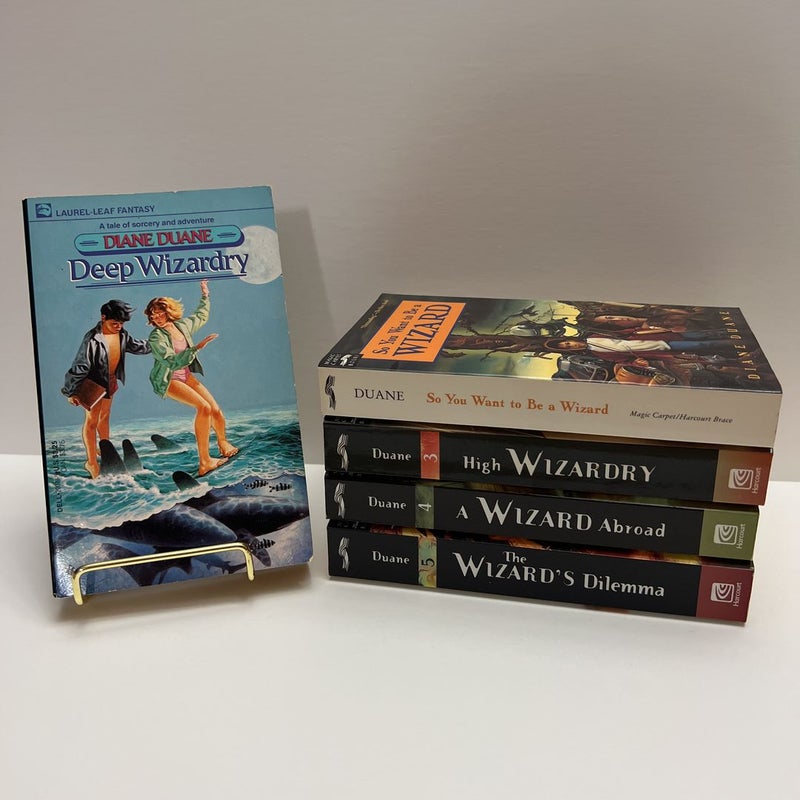 Young Wizards Series (Books 1-5): Deep Wizardry, So you want to be a wizard, high wizardry, a wizard abroad, & the wizards delimma 