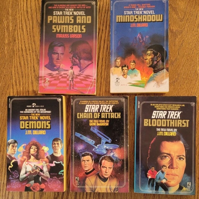 Lot of 5 Star Trek Original Series Novels 1985 1986 1987