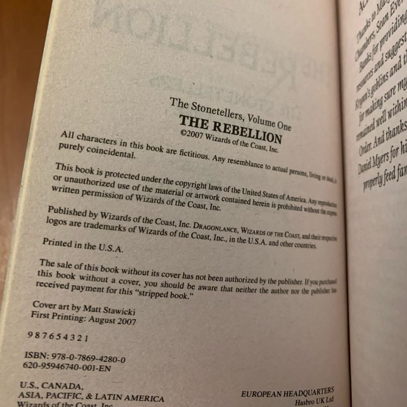DragonLance: Complete Stonetellers Trilogy Set: The Rebellion, Death March, Goblin Nation, All First Edition First Printing