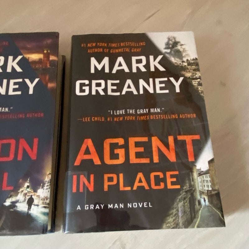 Lot of Two (2) Mark Greaney Gray Man Hardcover Novels Exlibrary First Editions