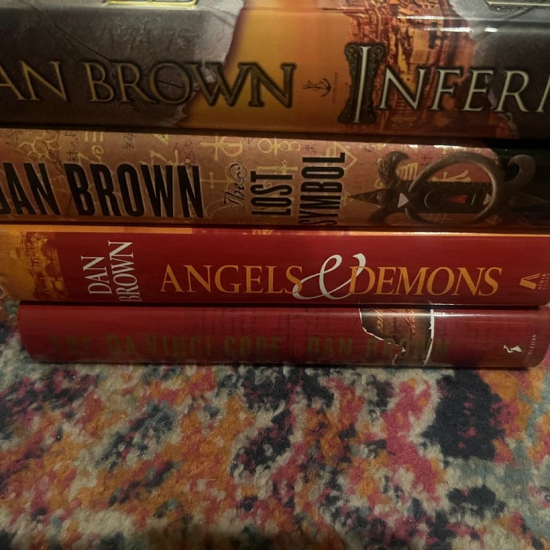 Robert Langdon SeriesBook Lot by Dan Brown Hardcover Set VG