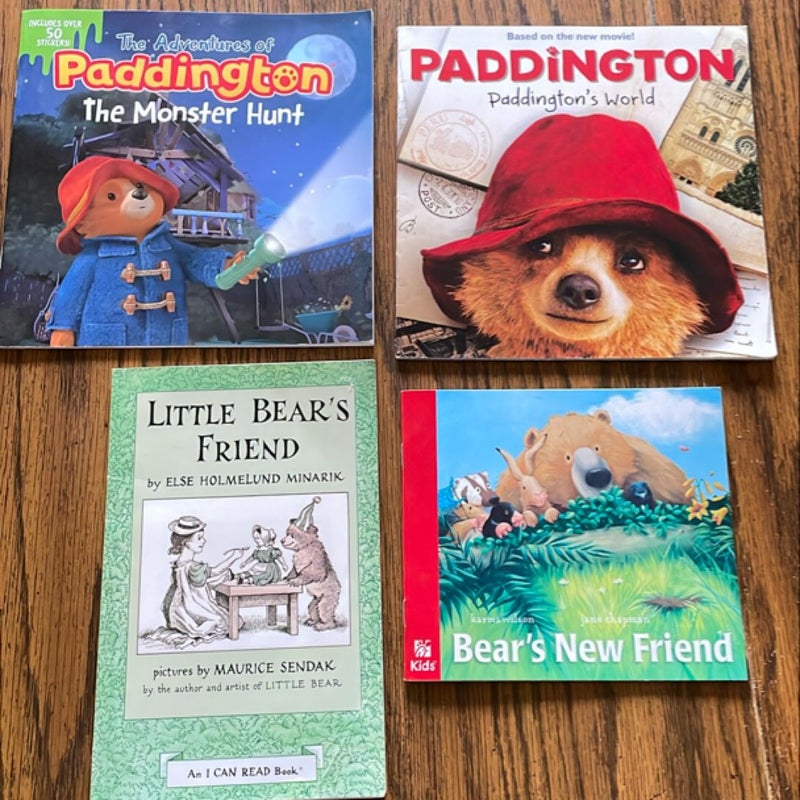 Bundle of : Paddington’s World, The Adventures of Paddington: the Monster Hunt, Little Bear’s Friend, & Bear’s New Friend 