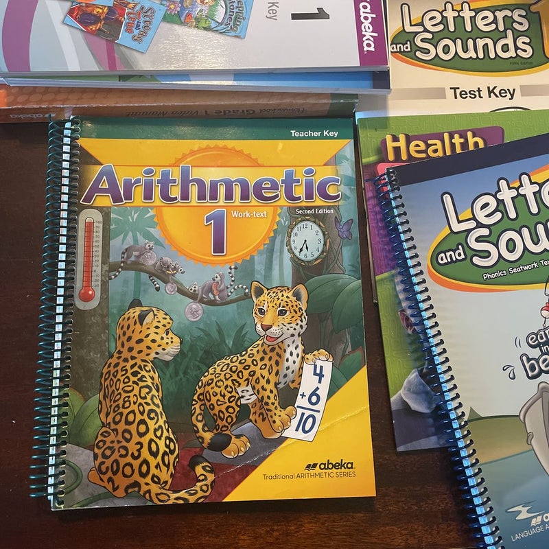 abeka 1st Grade teacher key/ video manual  arithmetic test & speed drill workbook