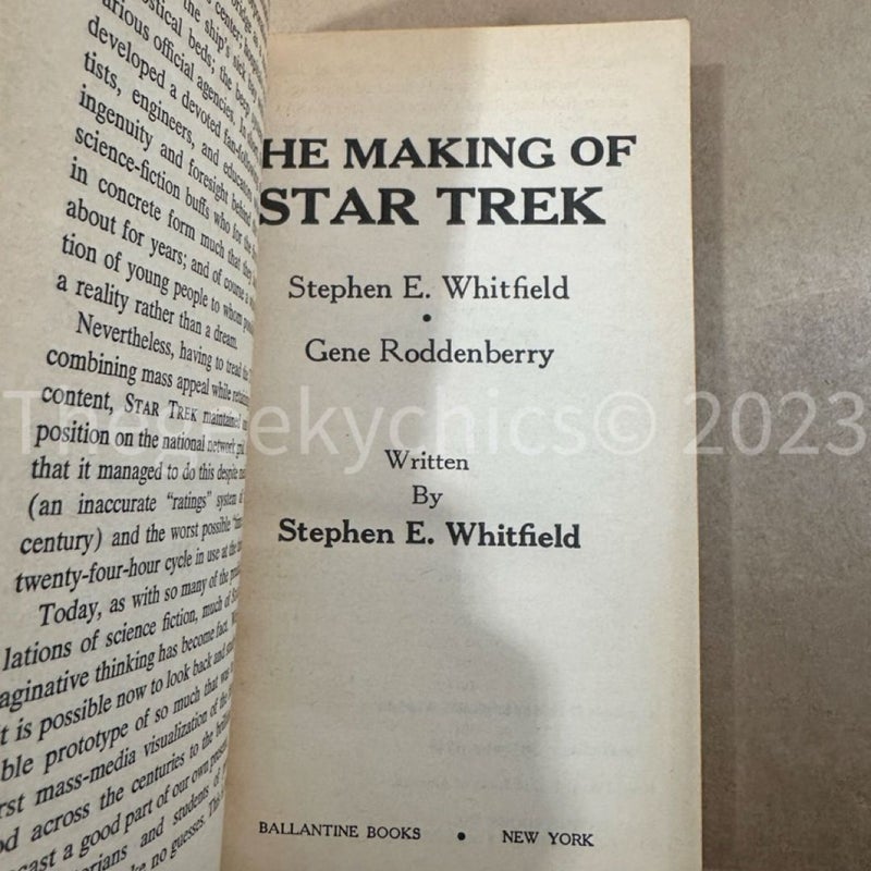 The Making of Star Trek Gene Roddenberry First Printing September 1968 