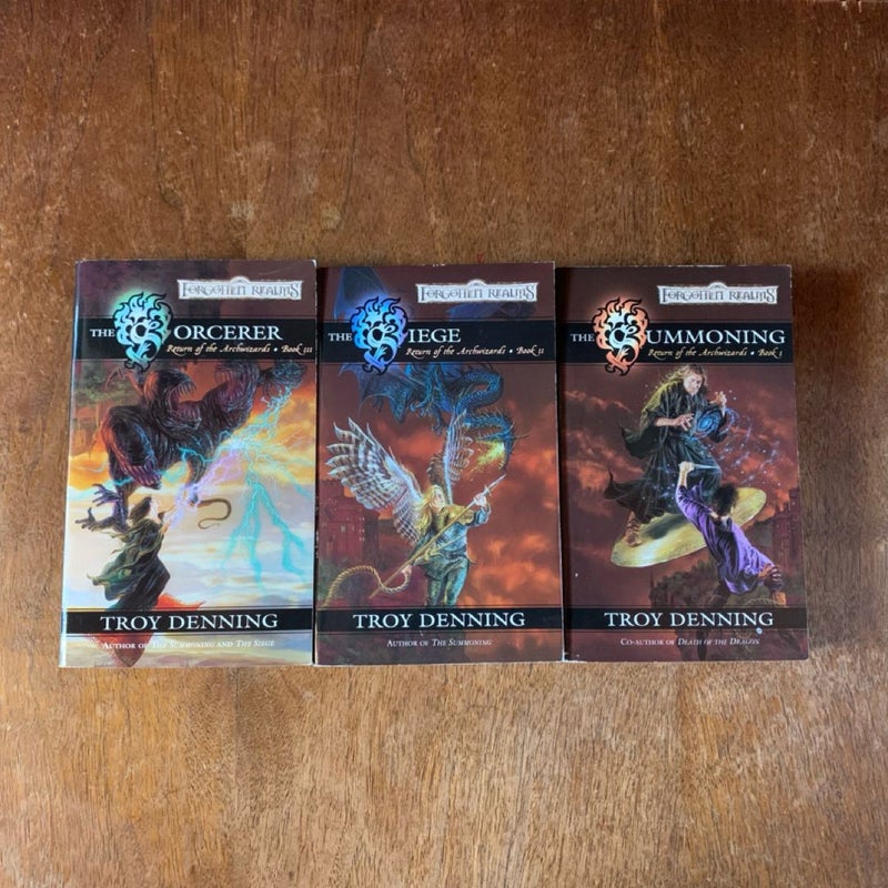 The Return of the Archwizards Trilogy: The Summoning, The Sorcerer, The Siege, All First Edition First Printing