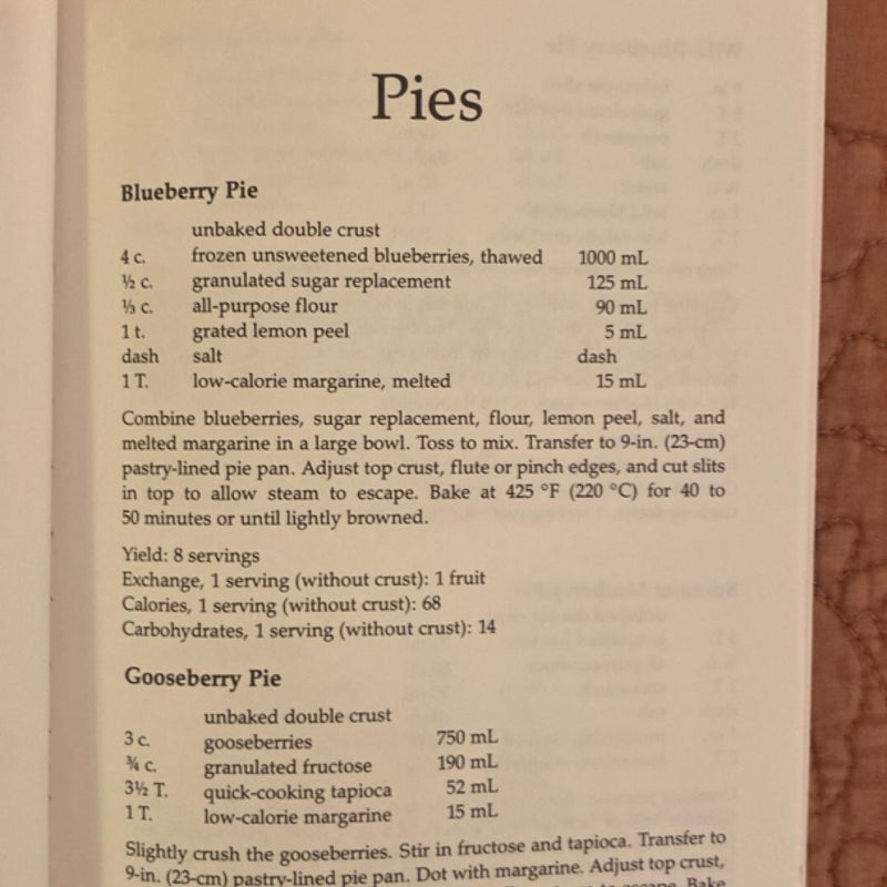 Diabetic Cakes, Pies and Other Scrumptuous Desserts