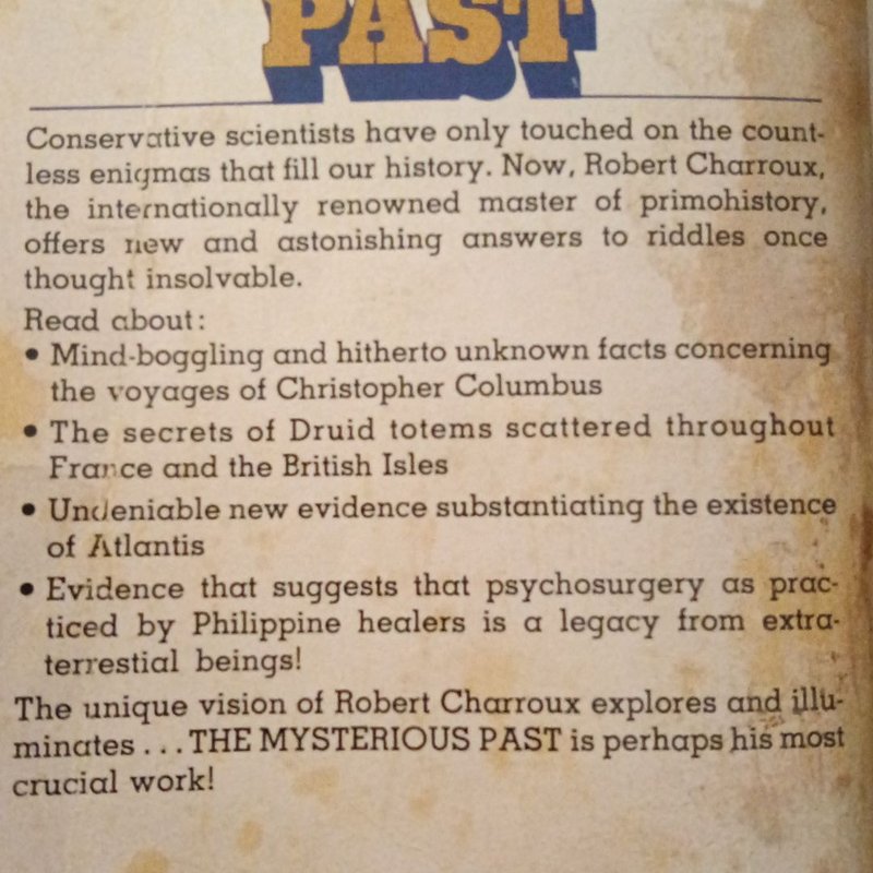 The Mysterious Past by Robert Charroux, Paperback Pangobooks