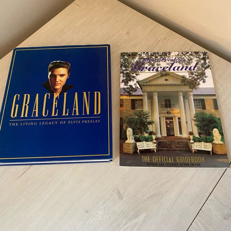 Lot of Two (2) Elvis Presley GRACELAND Books - Hardcover & Official Guidebook