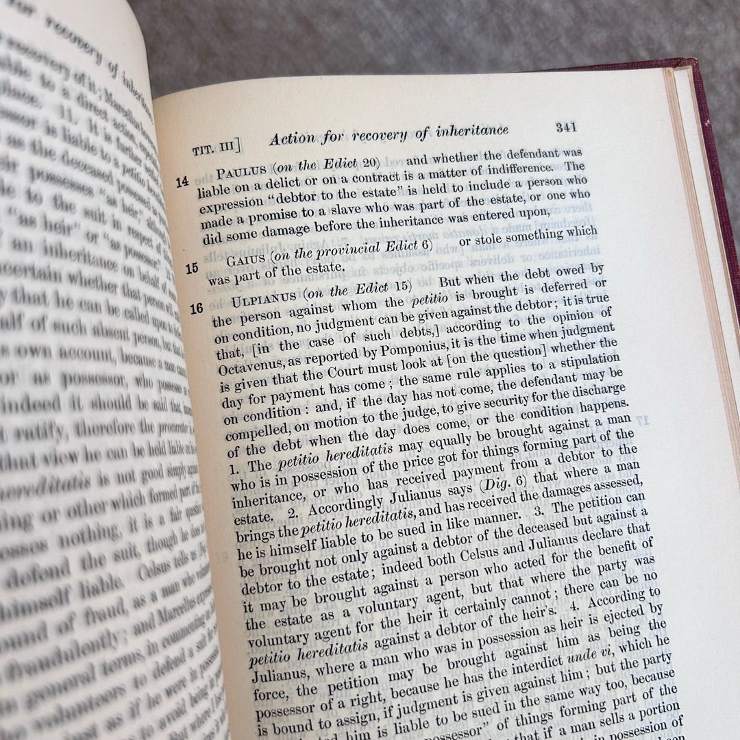 The Digest of Justinian by Translated by CHARLES HENRY MONRO, M.A ...