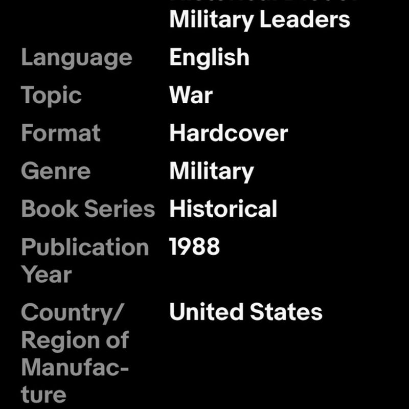 Command A historical dictionary of military leaders