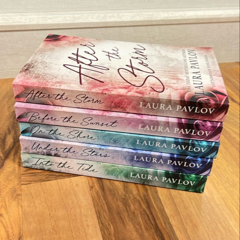 Special Edition Covers, Cottonwood Cove series 1-5. (After the Storms bottom pages of the book don’t line up ) 