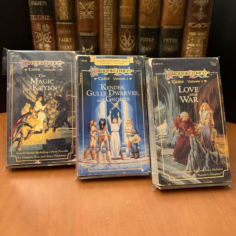 DragonLance: Tales I Trilogy 1-3 Set: The Magic of Krynn, Kender, Gully Dwarves, and Gnomes, Love and War, All First Edition First Printing